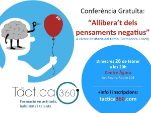 <!--:CA-->Conferència "Allibera't dels pensaments negatius"<!--:--><!--:es-->Conferencia: "Libérate de los pensamientos negativos"<!--:--> @ Centre Àgora | Lleida | Catalunya | Espanya